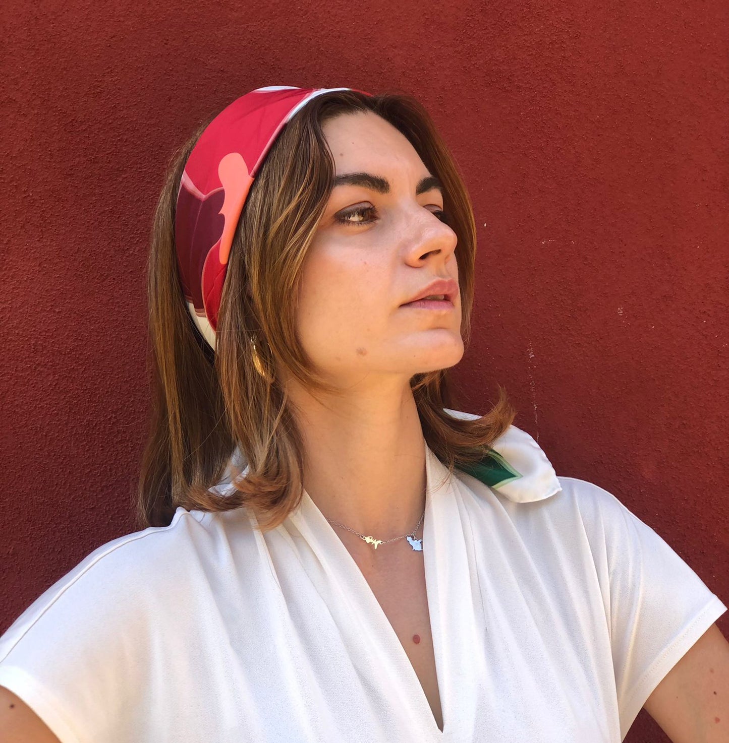 Foulard carré 70x70 cm, 100% soie, fabriqué en Italie