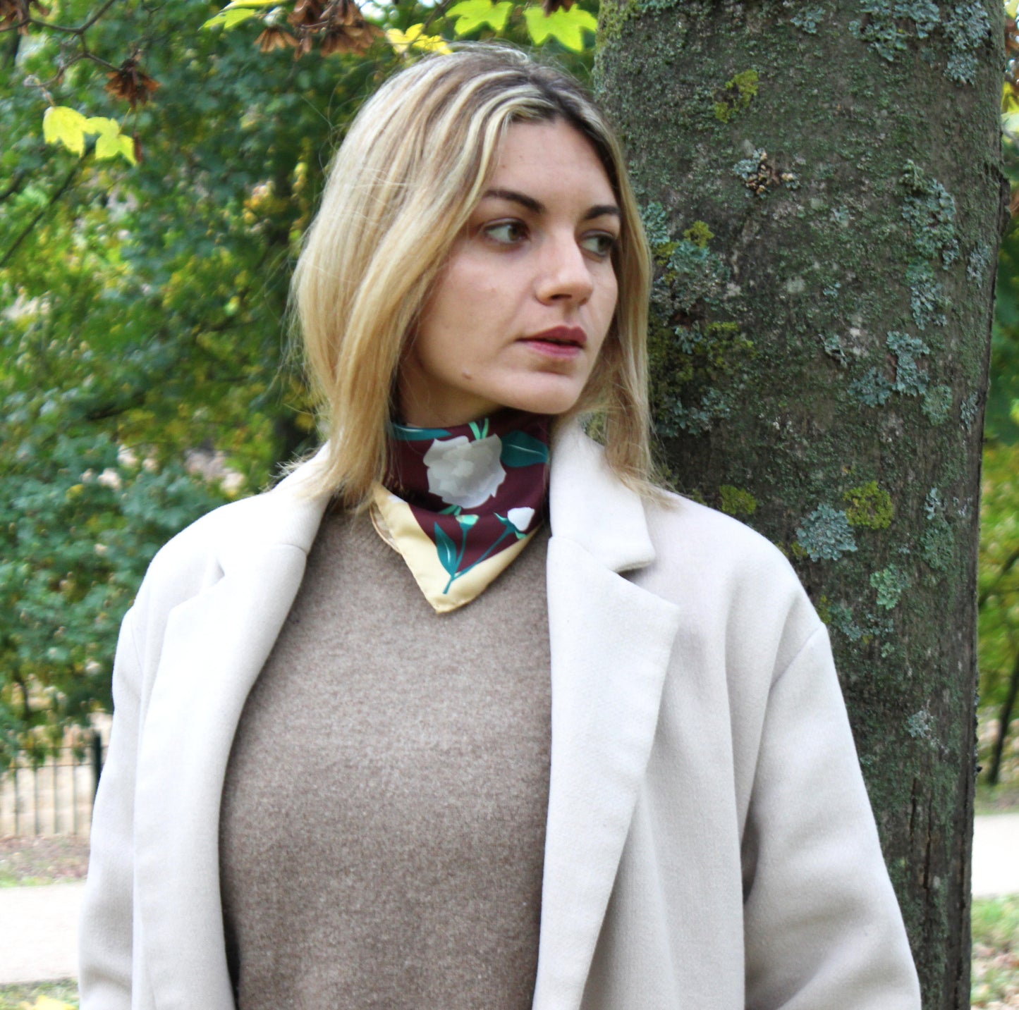Silk Carré Scarf Chocolat small