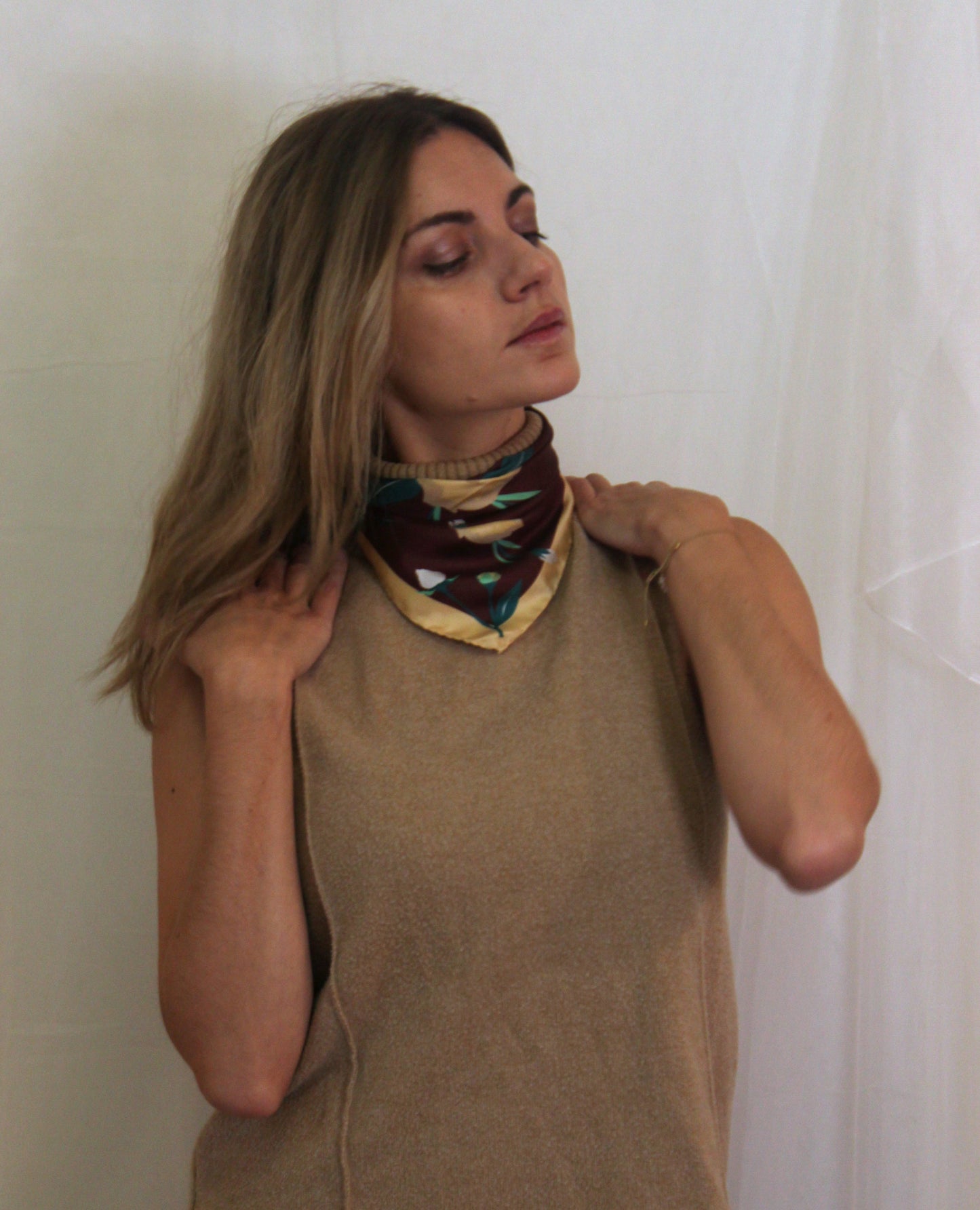 Silk Carré Scarf Chocolat small