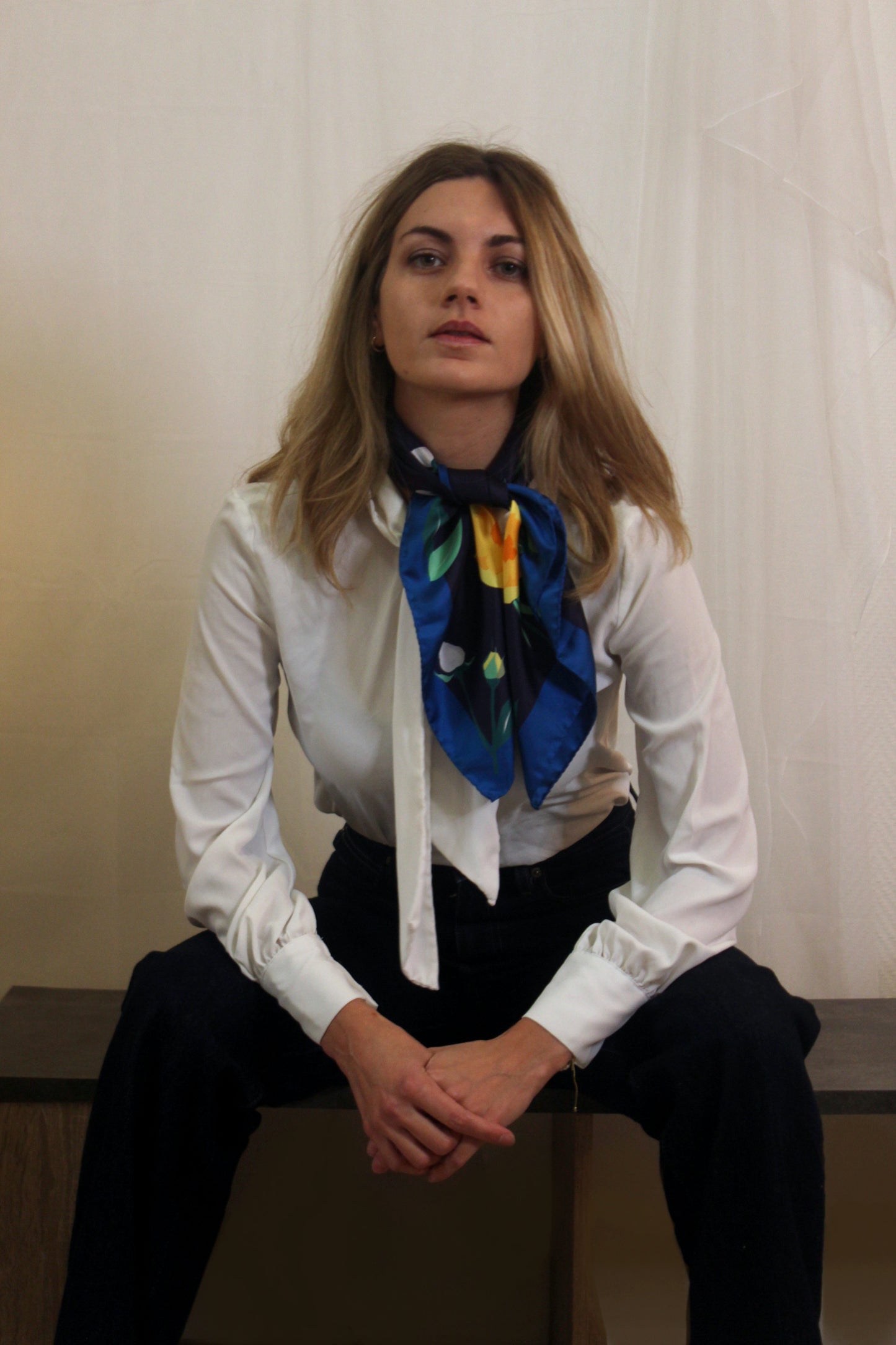 Silk Carré Scarf Ciel de Nuit