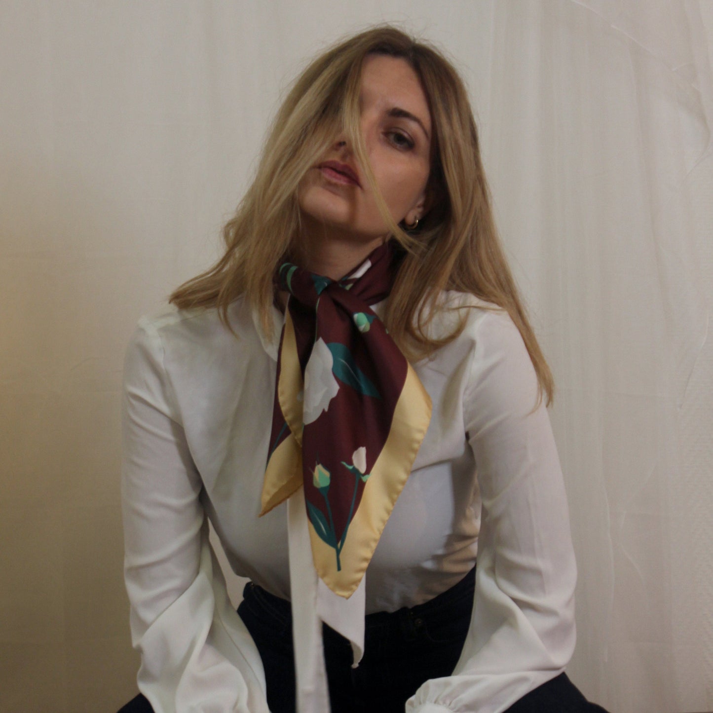 Silk Carré Scarf Chocolat