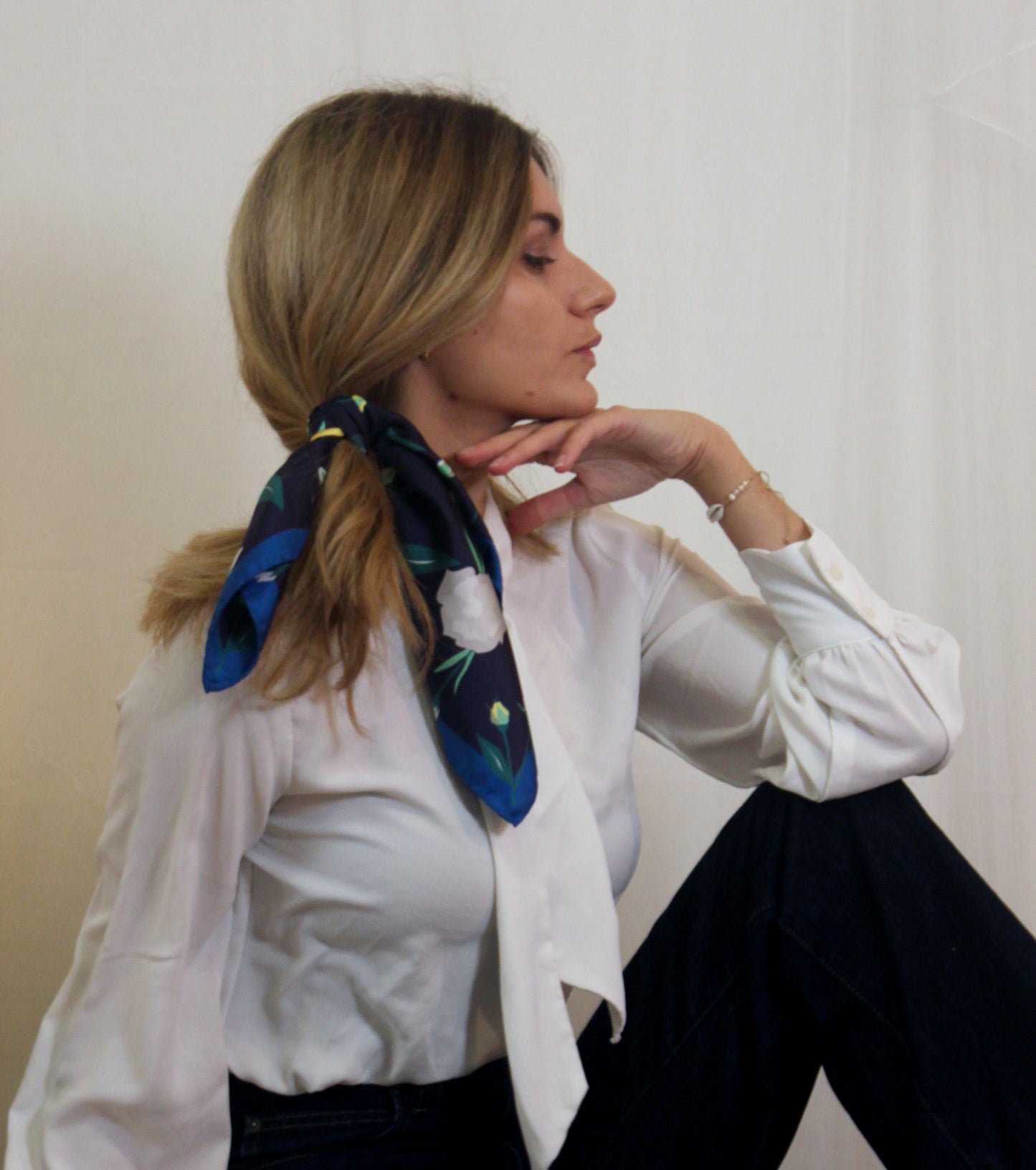 Silk Carré Scarf Ciel de Nuit small
