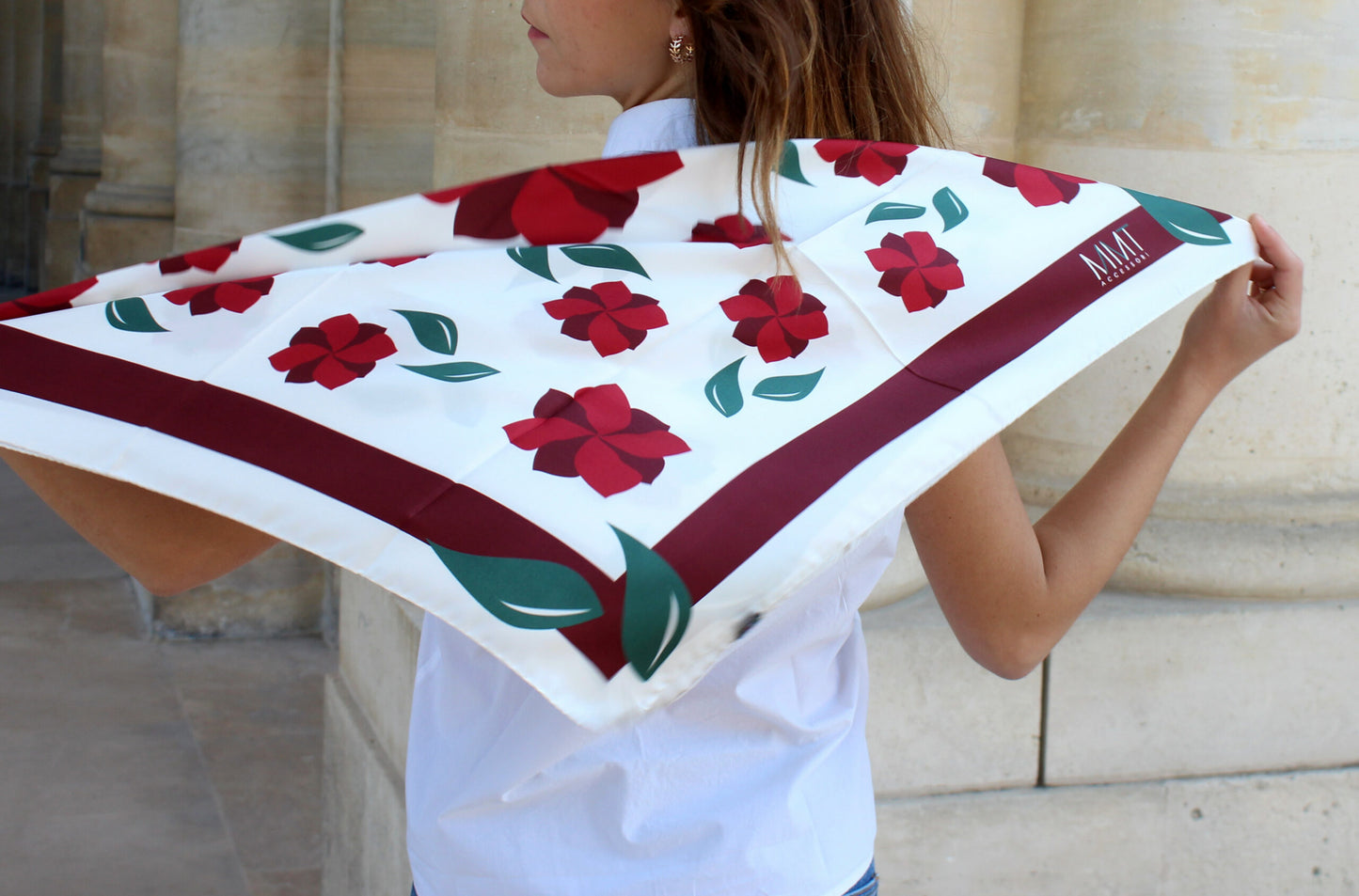 foulard carré 70x70 cm, fabriqué en Italie