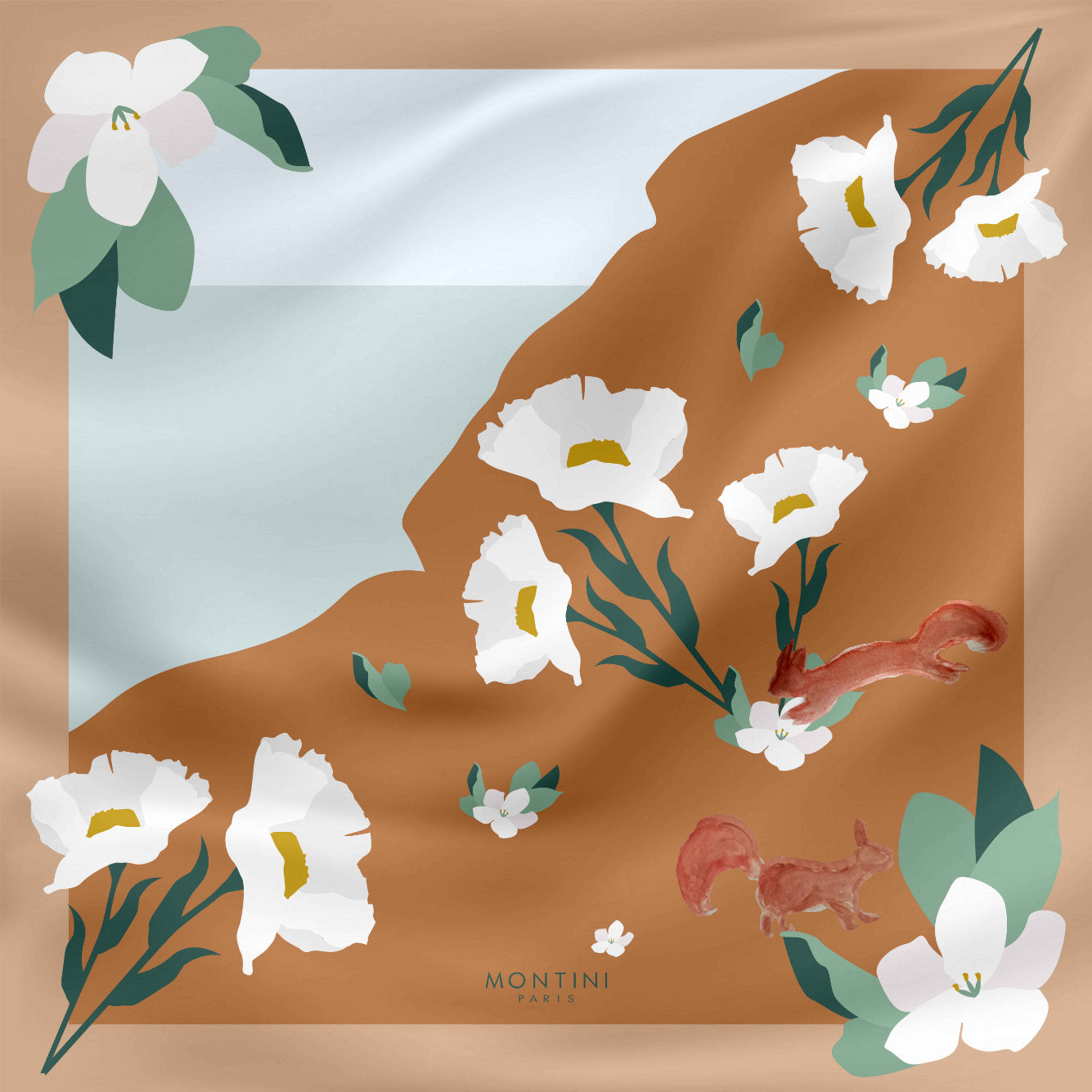 Foulard carré Fleurs du Midi