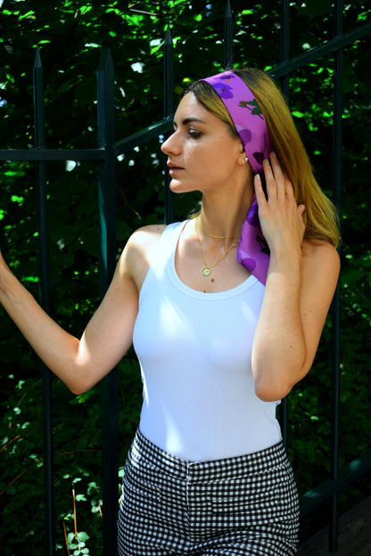 Silk Ribbon Scarf Violet