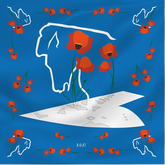 Foulard carré 90x90 cm, 100% soie, fabriqué en Italie