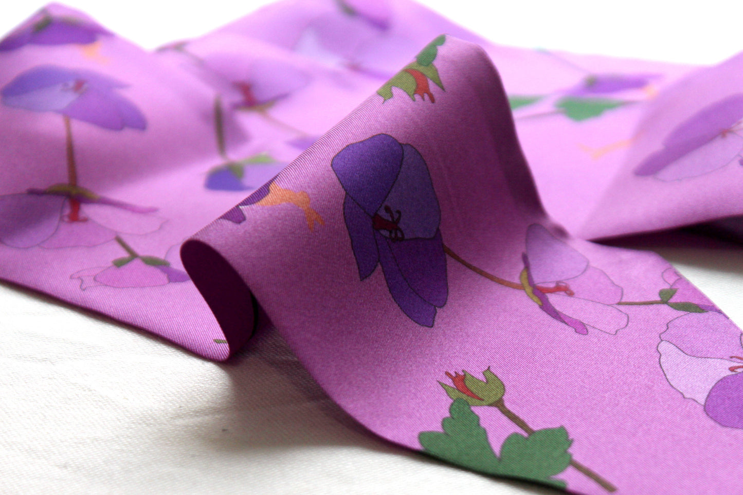 Silk Ribbon Scarf Violet