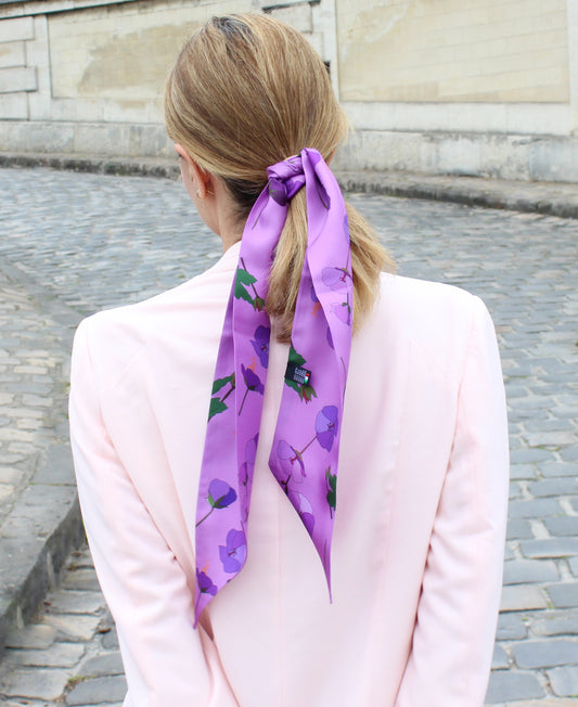 Silk Ribbon Scarf Violet