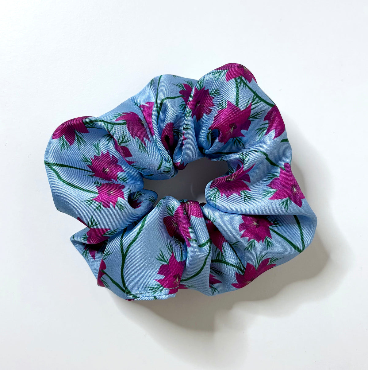 Silk Scrunchie Blooming, Pink Nigella