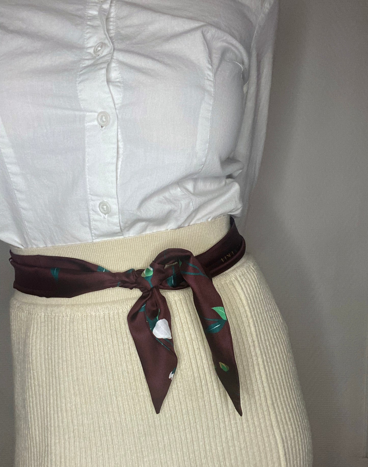 Silk Ribbon Scarf Chocolat