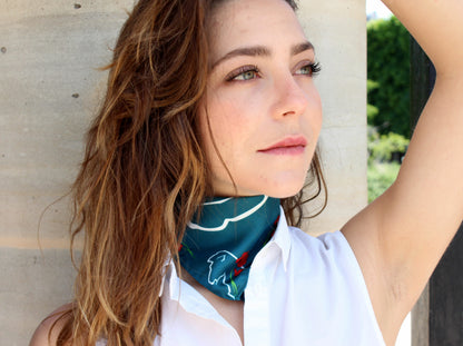 foulard carré 33x33 cm, fabriqué en Italie