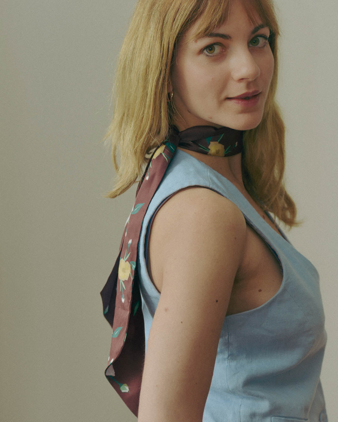 Silk Ribbon Scarf Chocolat