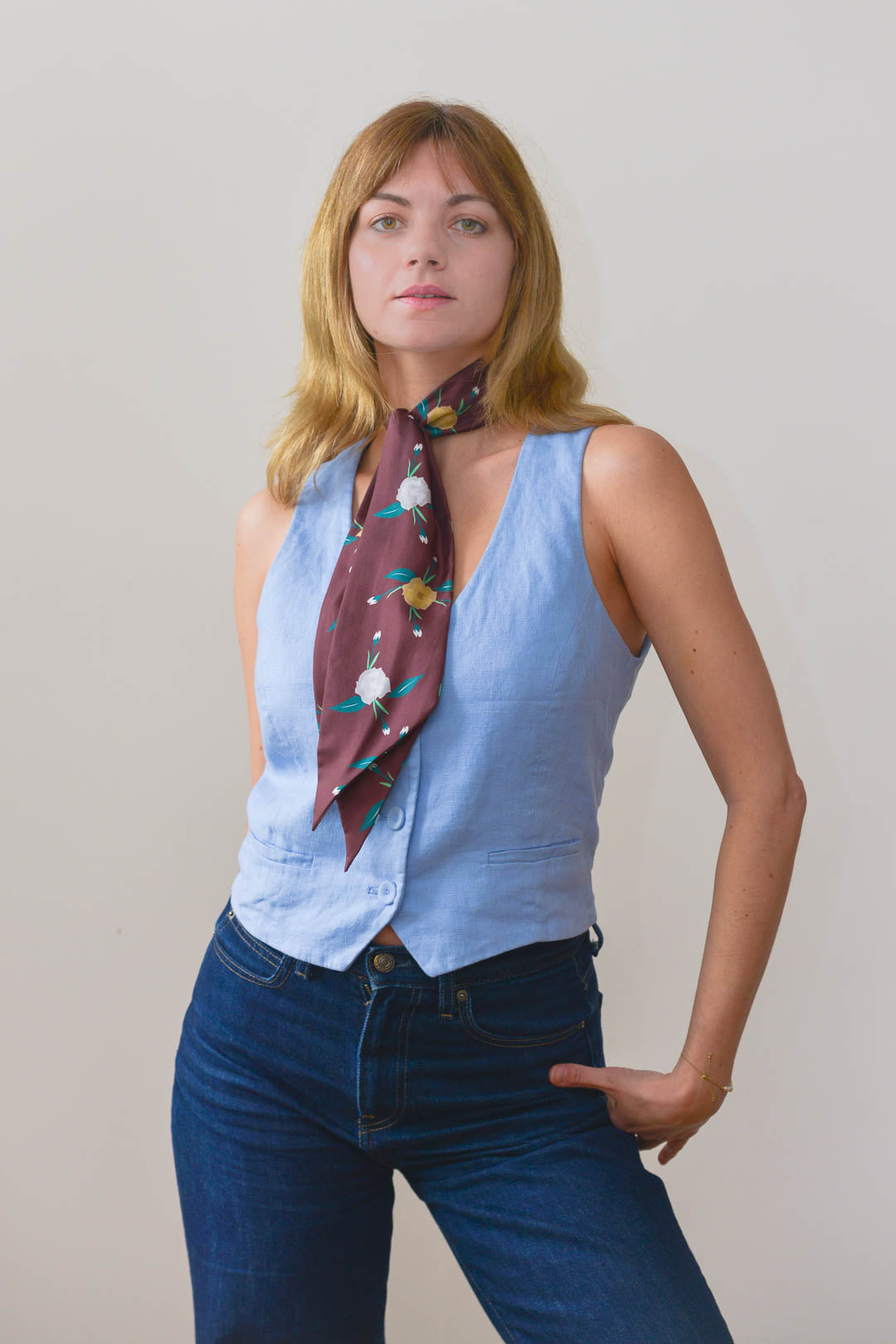 Silk Ribbon Scarf Chocolat