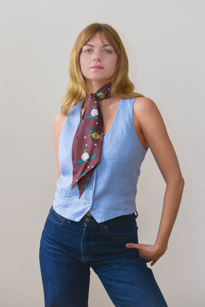 Silk Ribbon Scarf Chocolat