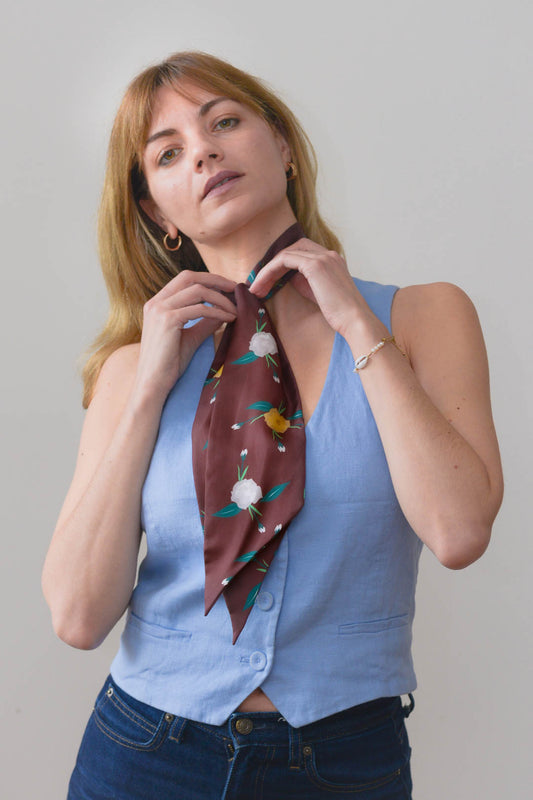 Silk Ribbon Scarf Chocolat