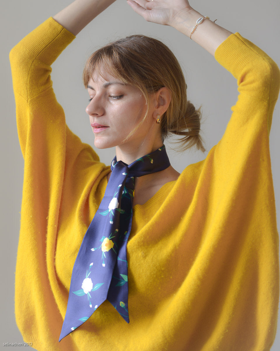 Silk Ribbon Scarf Ciel de Nuit