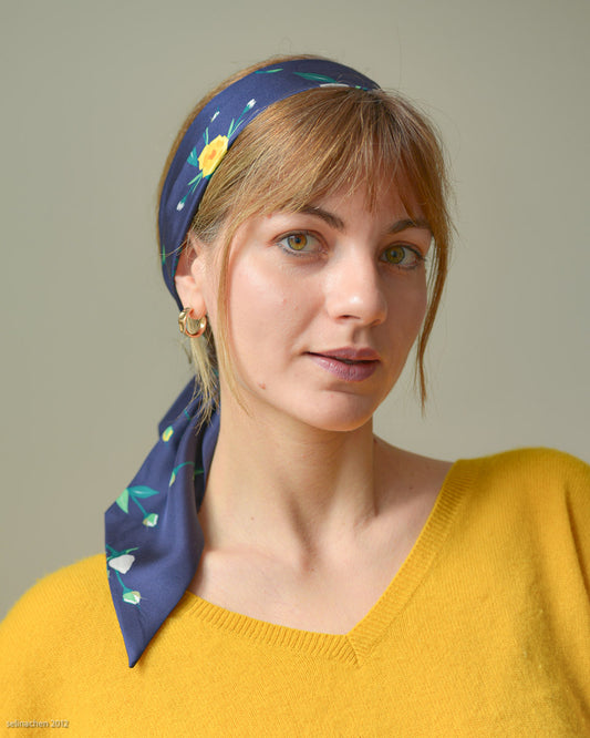 Silk Ribbon Scarf Ciel de Nuit