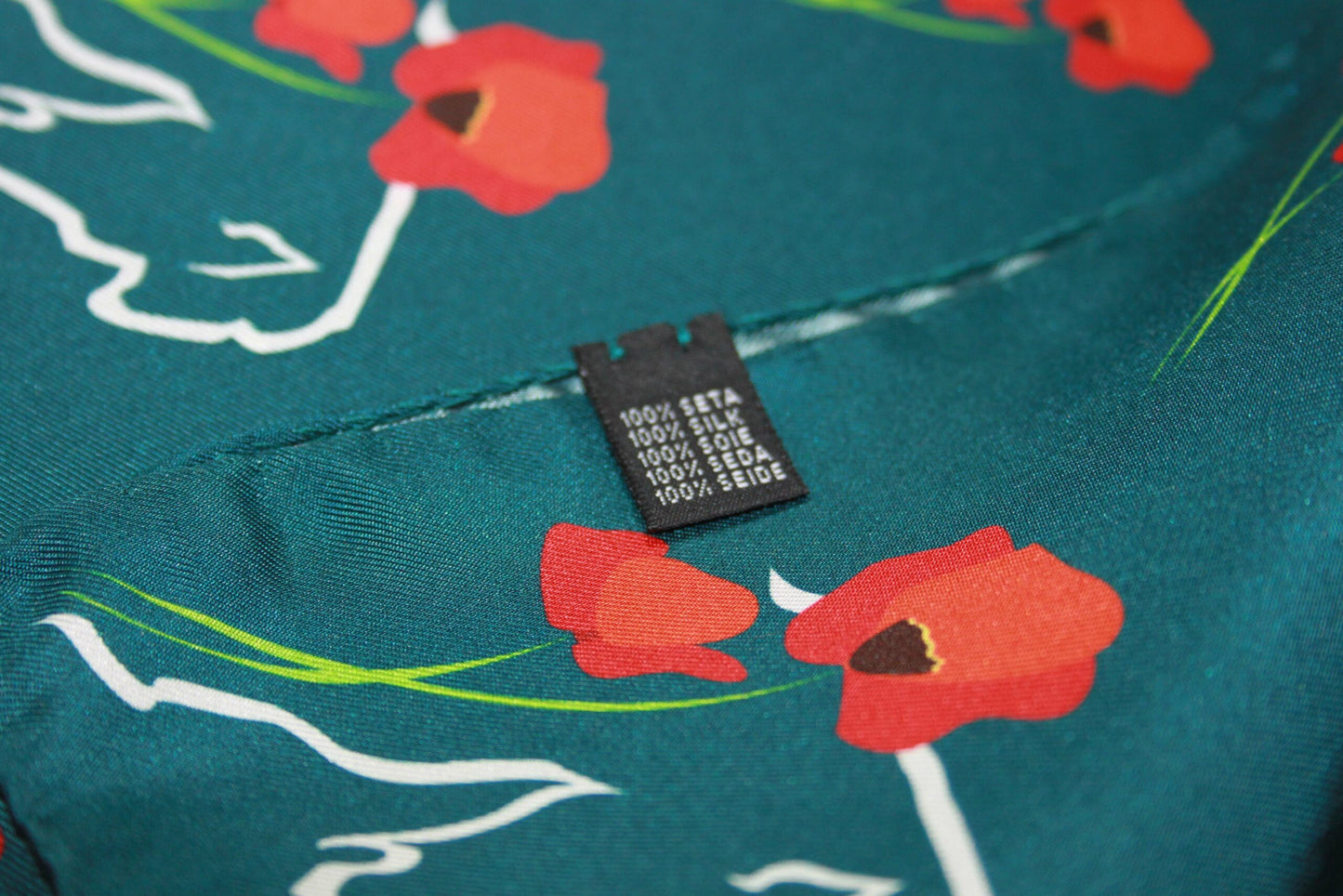 Foulard carré 33x33 cm, 100% soie, fabriqué en Italie